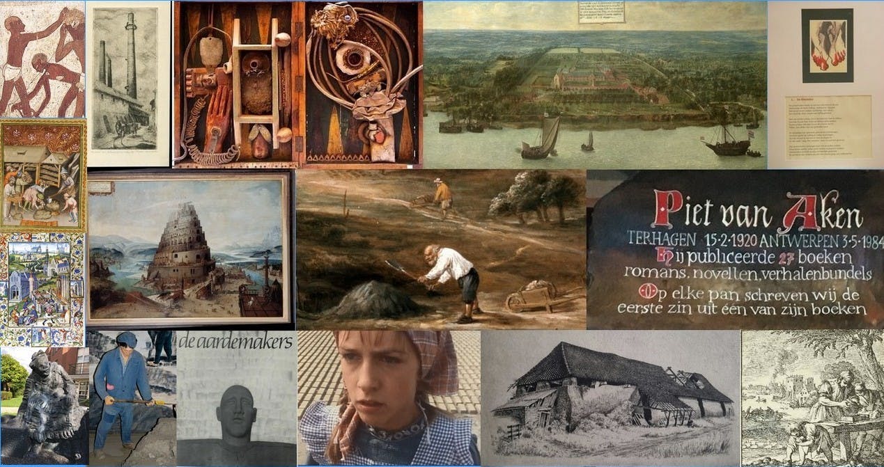 collage  "steenbakkerijen in de kunst" 