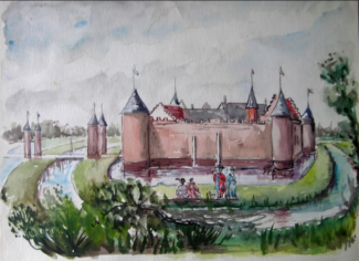 Burcht van Rummen Oude tekening van de burcht van Rummen